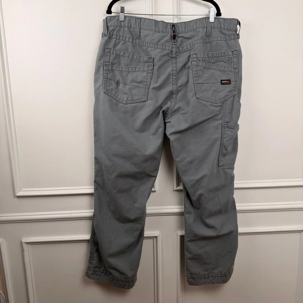 Ariat‎ FR M4 Low Rise Boot Cut Grey Work Pants Men 40x30 Flame Resistant CAT 2